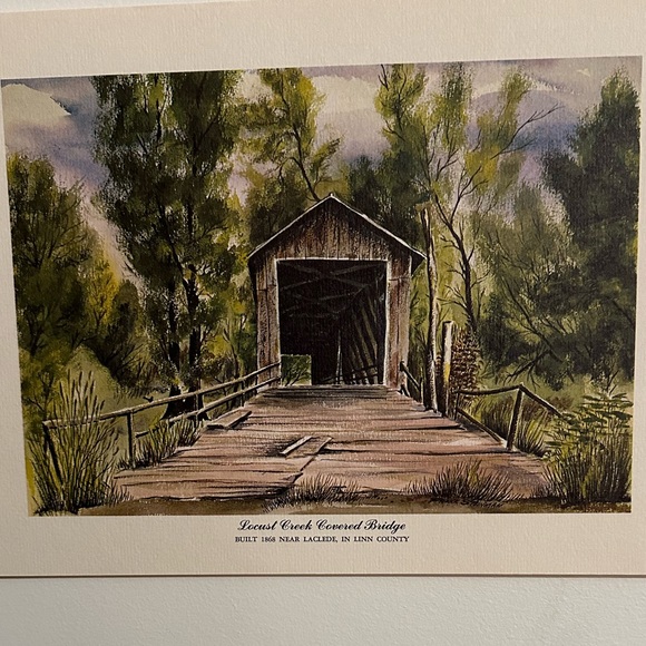 Locust Creek Covered Bridge 9”x 12” Print - Picture 3 of 4